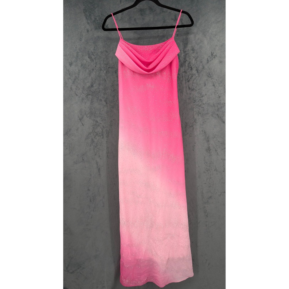 Vintage Onyx Nite Dress Womens Size 6 Ombre Glitter Gown 90s Y2K Prom Fairy Pink